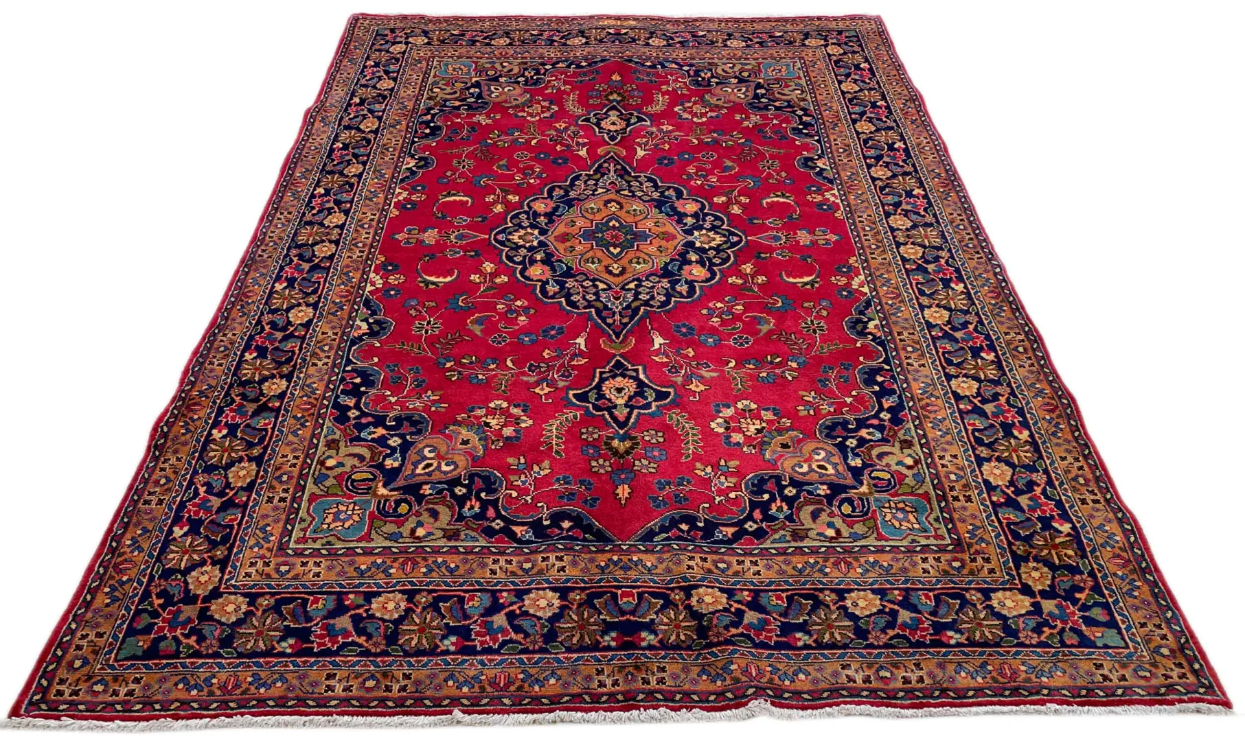 Orientteppich Maschhad 293x200 cm, 180.000 Knoten, floral, handgeknüpft