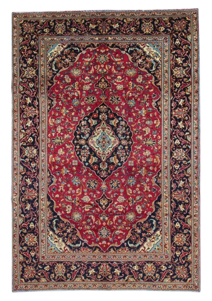 Keshan Teppich 298x200 cm, 150.000-300000 Knoten, handgeknüpft, Orientteppich