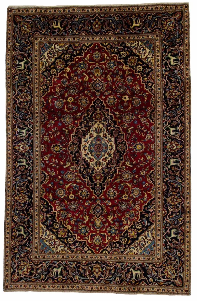 Keshan Teppich 298 x 193 cm, 150.000-300000 Knoten, handgeknüpft Orientteppich