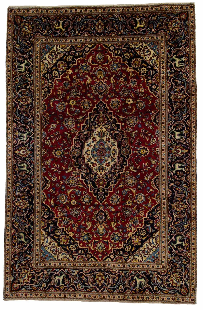 Keshan Teppich 298 x 193 cm, 150.000-300.000 Knoten, handgeknüpft Orientteppich