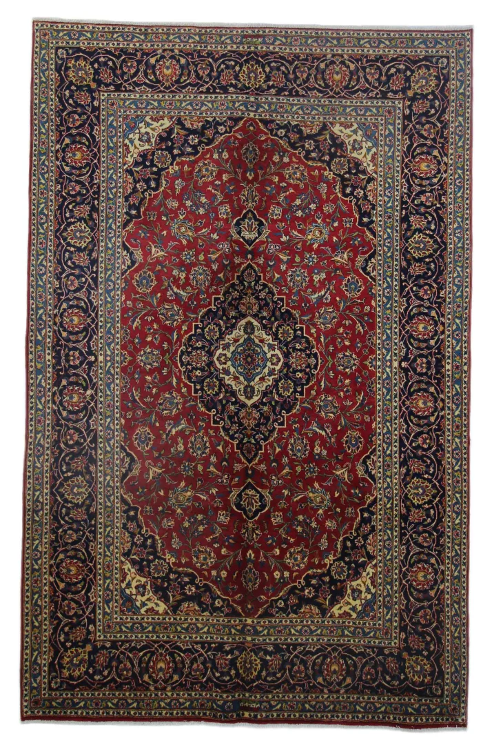 Keshan Orientteppich 303 x 195 cm, 150.000 Knoten, handgeknüpft