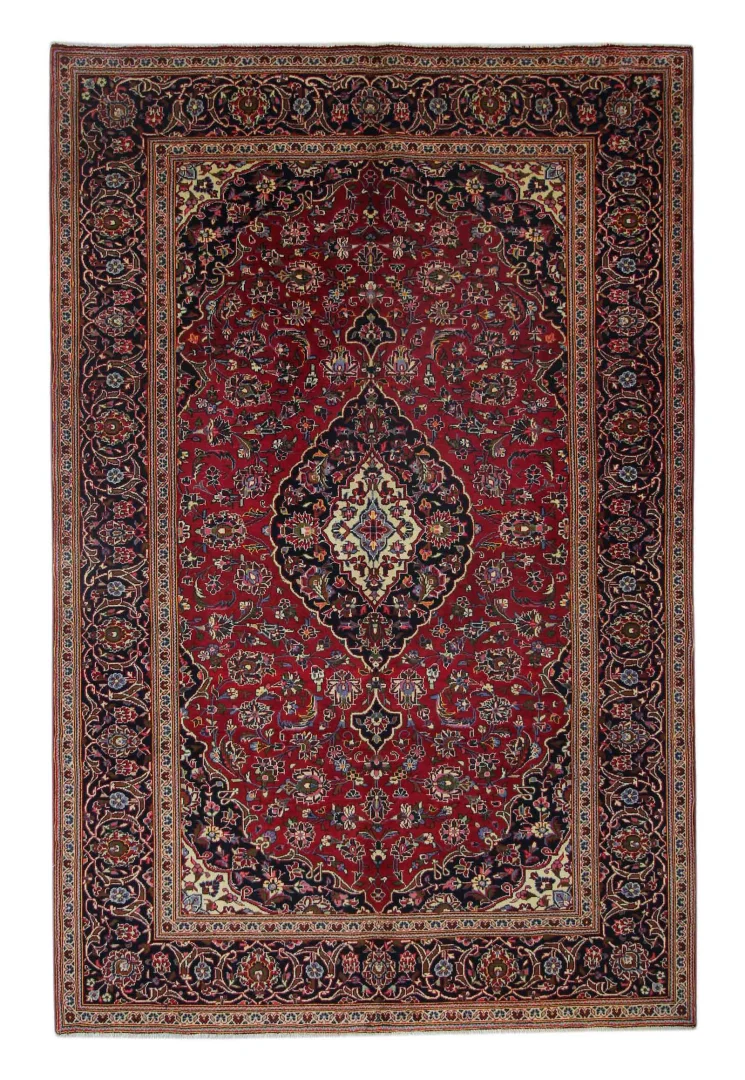 Keshan Teppich 309 x 200 cm, 150.000 Knoten, handgeknüpft, Orientteppich