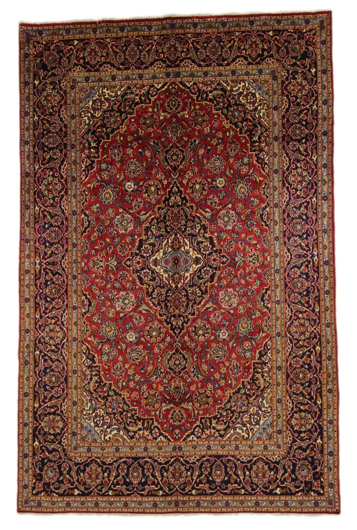 Keshan Teppich 310 x 200 cm, 300.000 Knoten, handgeknüpft, Orientteppich