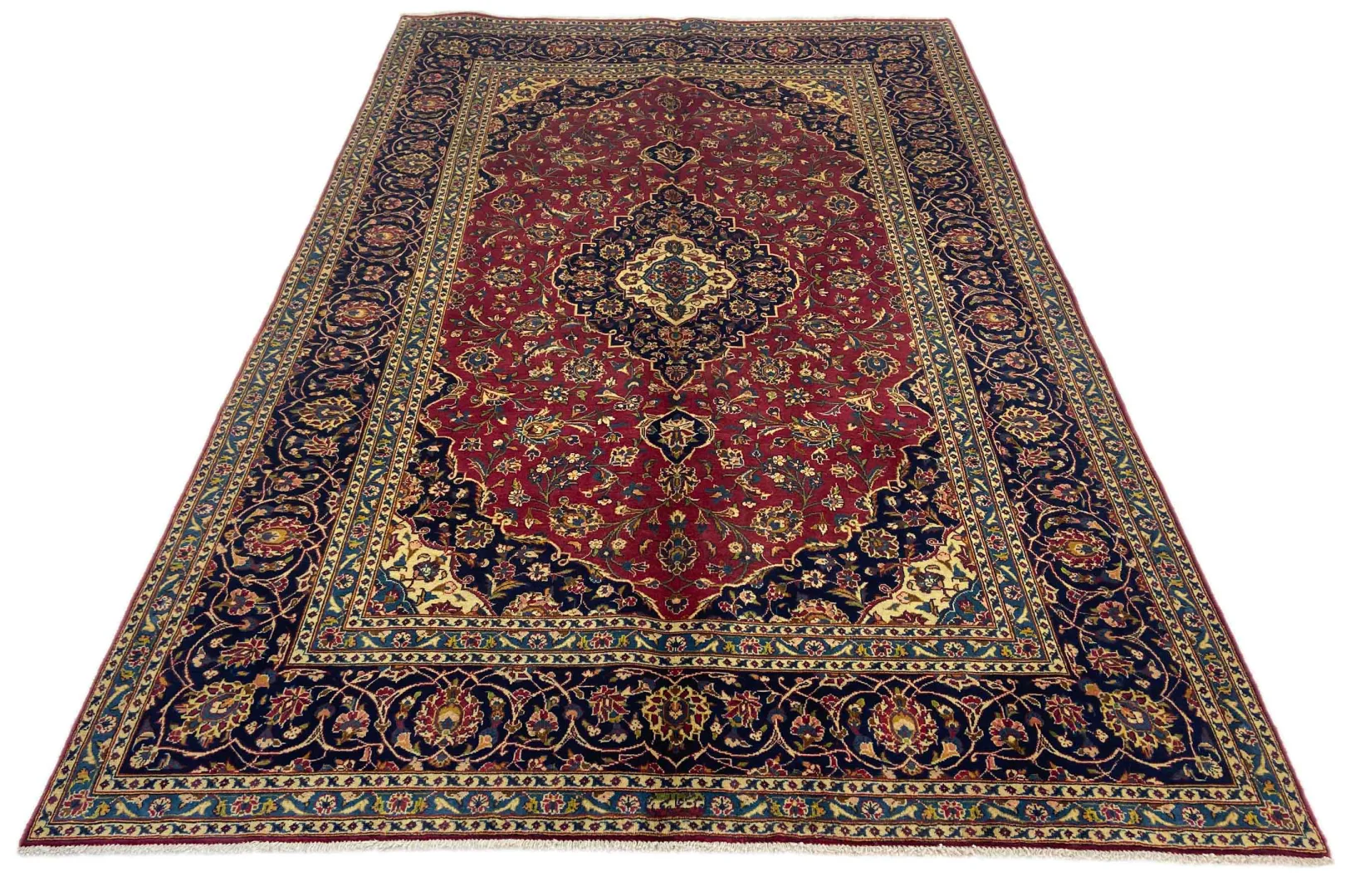Keshan Orientteppich 303 x 195 cm, 150.000 Knoten, handgeknüpft