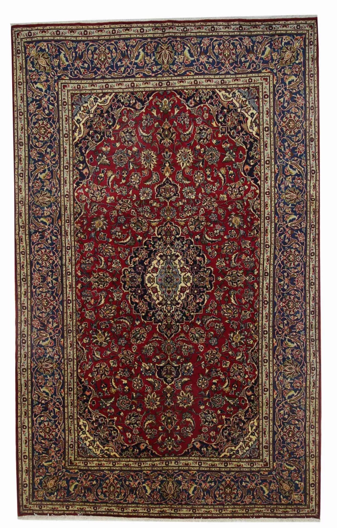 Keshan Teppich 326 x 200 cm, 150.000 Knoten, handgeknüpft, Orientteppich