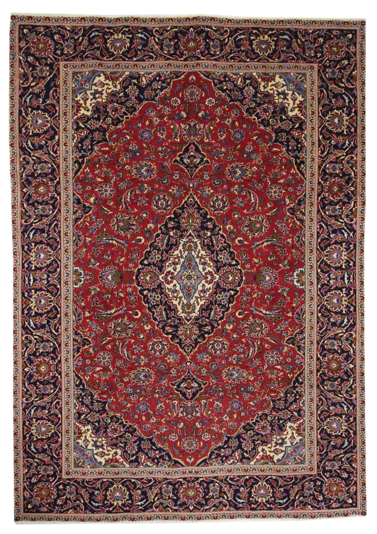 Keshan Teppich 334 x 234 cm, 300.000 Knoten, handgeknüpft, Orientteppich