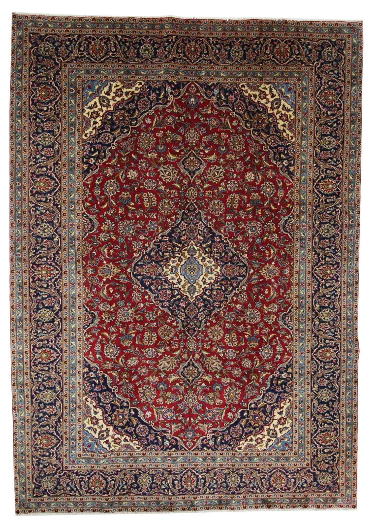 Keshan Teppich 342 x 243 cm, 150.000-300.000 Knoten, handgeknüpft
