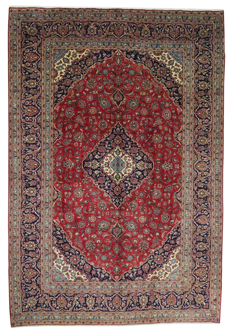 Keshan Teppich 355 x 242 cm, 150.000-300.000 Knoten, handgeknüpft