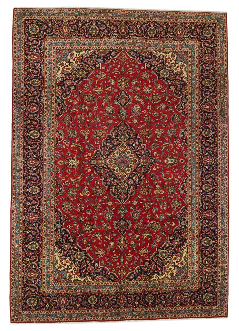 Keshan Teppich 357x250 cm, 150.000-300.000 Knoten, handgeknüpft, Orientteppich