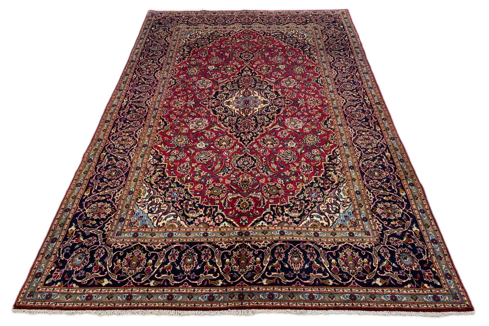 Keshan Teppich 310 x 200 cm, 300.000 Knoten, handgeknüpft, Orientteppich