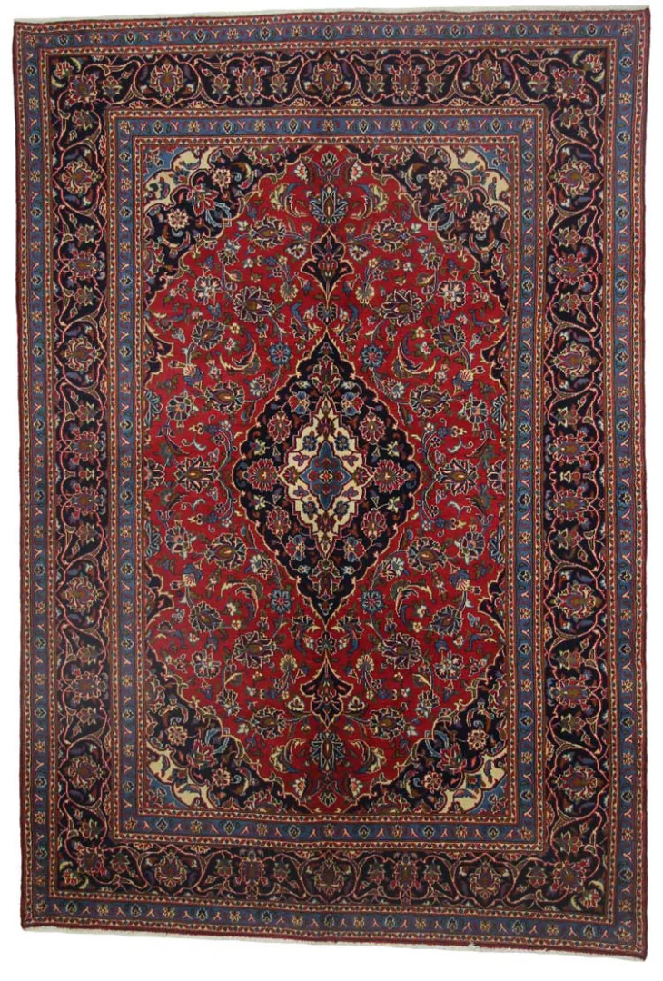 Maschhad Orientteppich 288x196 cm, florales Muster, 250.000 Knoten, handgeknüpft