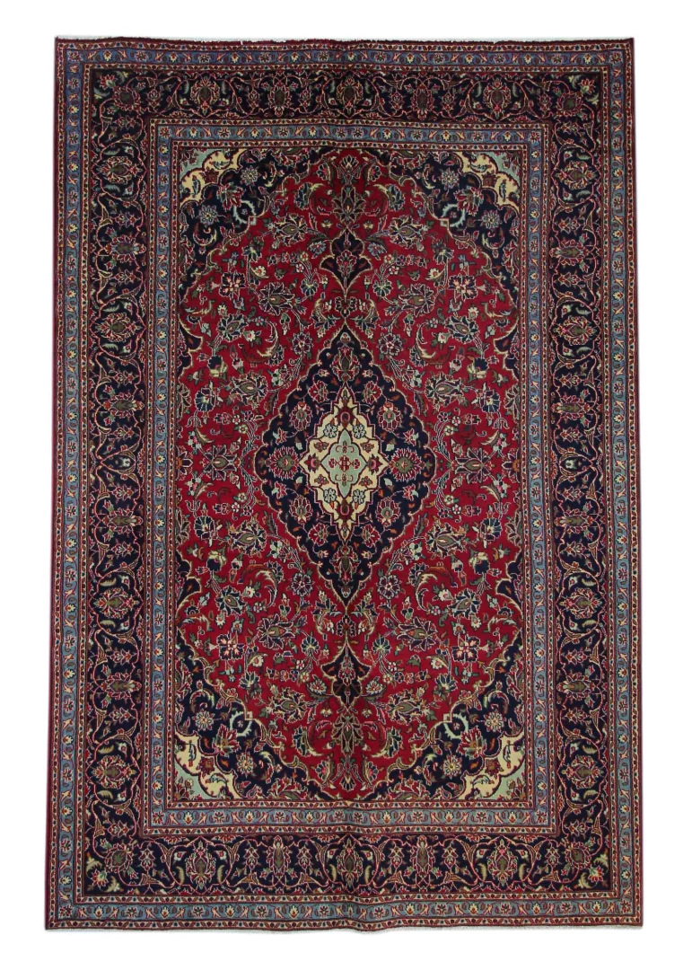 Maschhad Orientteppich 290x194 cm, florales Muster, 250.000 Knoten, handgeknüpft