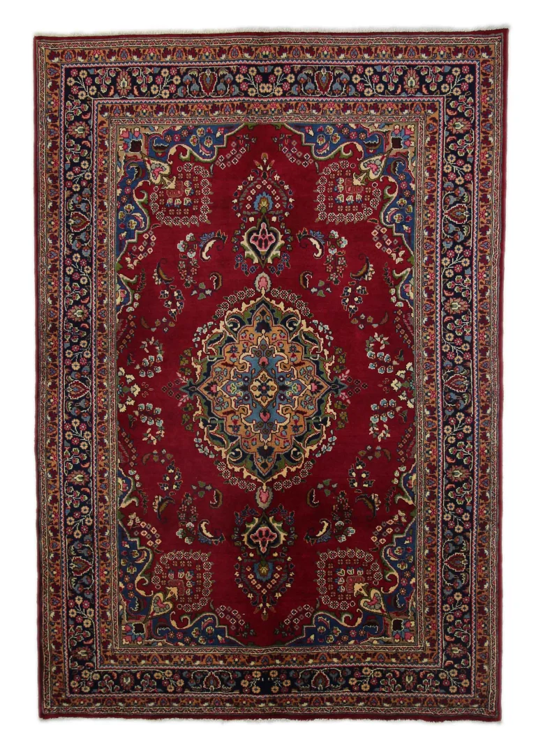 Maschhad Orientteppich 290x198 cm, 180.000 Knoten, florales Muster, handgeknüpft