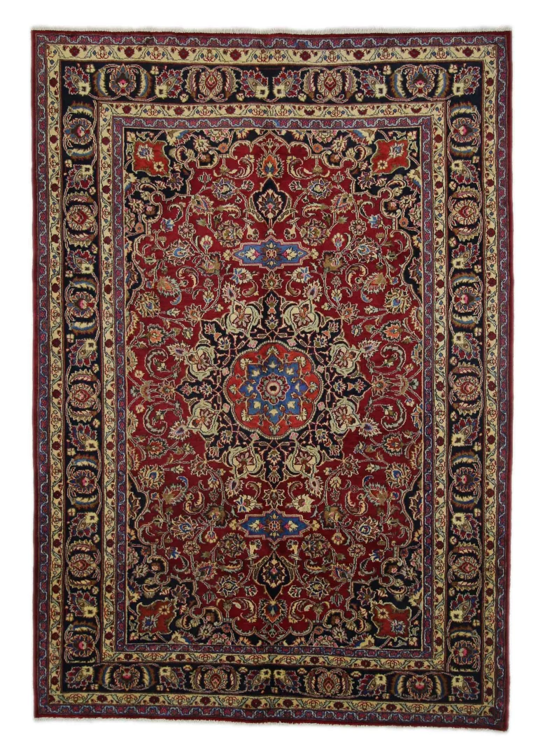 Maschhad Orientteppich 292x204 cm, 250.000 Knoten, florales Muster, handgeknüpft
