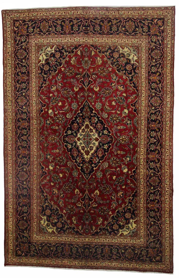 Maschhad Orientteppich 300x195 cm, florales Muster, 250.000 Knoten, handgeknüpft