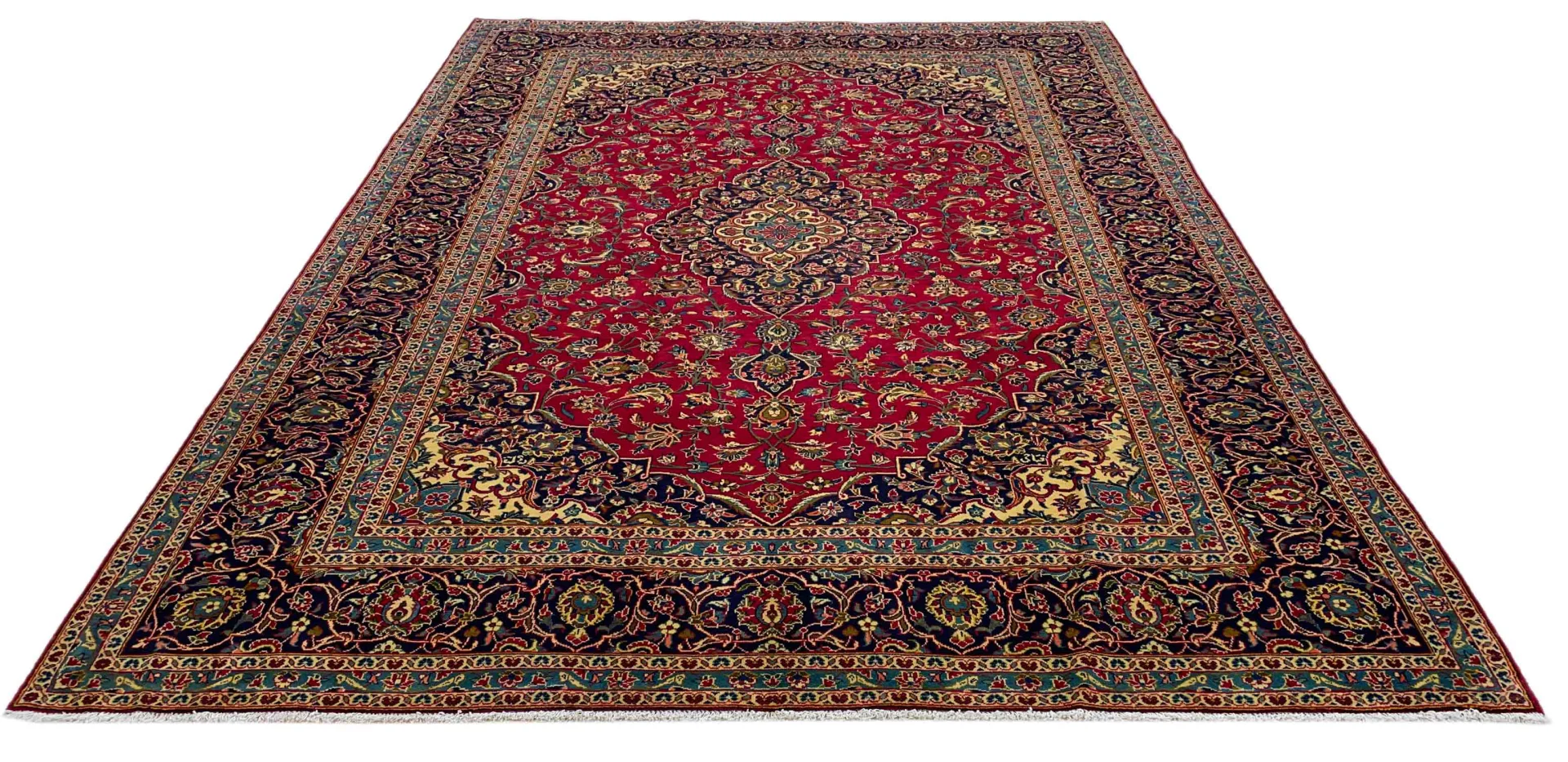 Keshan Teppich 357x250 cm, 150.000-300.000 Knoten, handgeknüpft, Orientteppich
