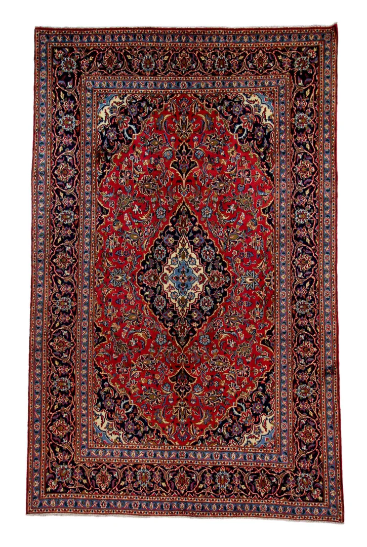Maschhad Orientteppich 305x192 cm, florales Muster, 250.000 Knoten, handgeknüpft