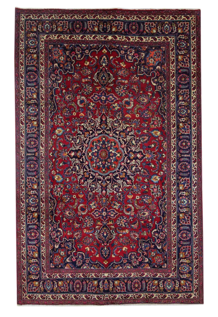 Maschhad Orientteppich 308 x 196 cm, 180.000 Knoten, handgeknüpft