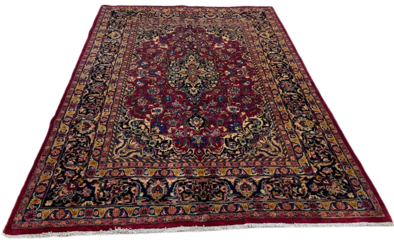 Maschhad Orientteppich 283x194 cm, florales Muster, handgeknüpft
