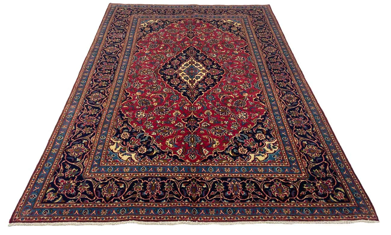 Maschhad Orientteppich 288x196 cm, florales Muster, 250.000 Knoten, handgeknüpft