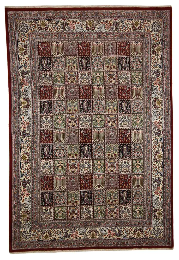 Eleganter Moud Teppich 291 x 200 cm, 360.000 Knoten, handgeknüpft, Orientteppich
