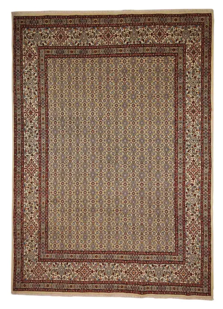 Moud Teppich 295 x 210 cm, 360000 Knoten, Medaillon, handgeknüpft