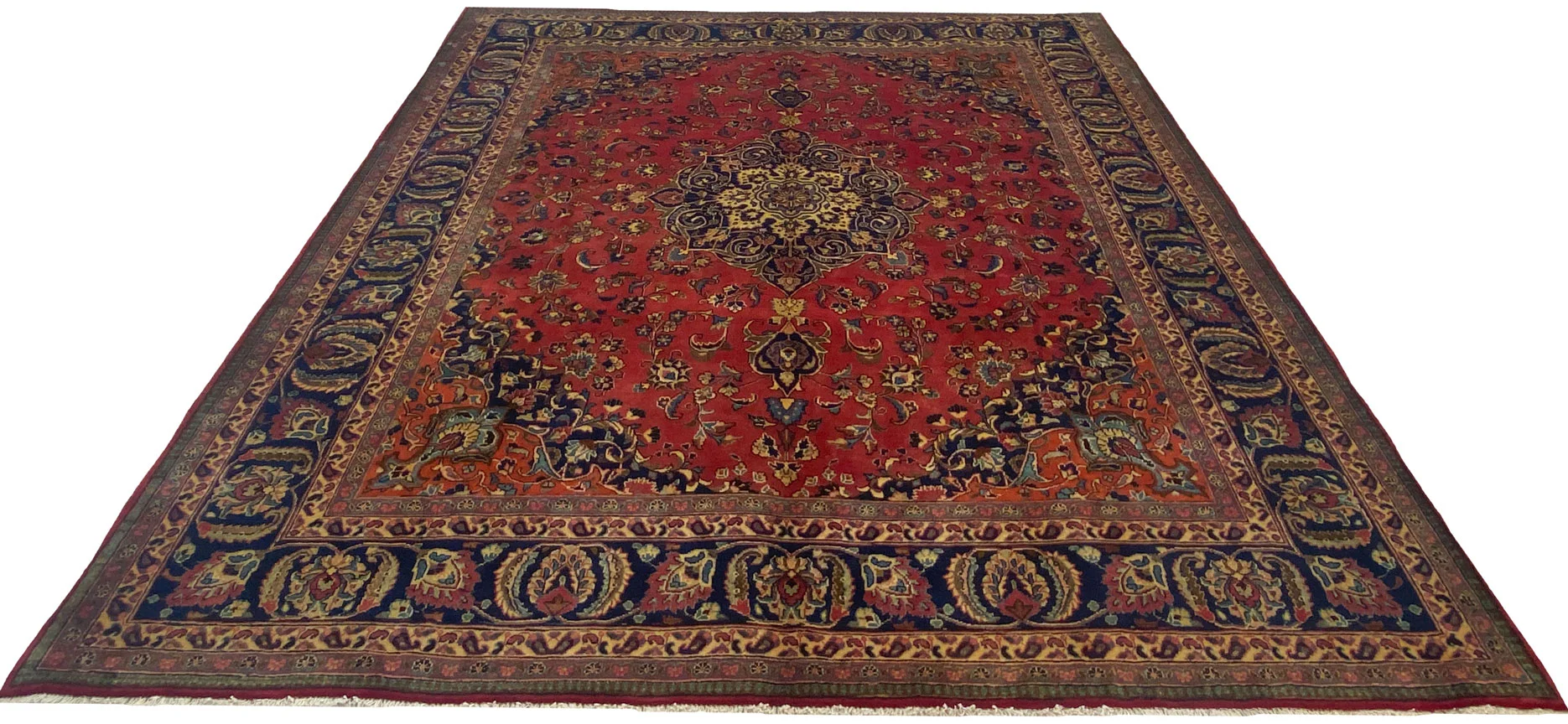 Maschhad Orientteppich 290x255 cm, florales Muster, 250.000 Knoten, handgeknüpft