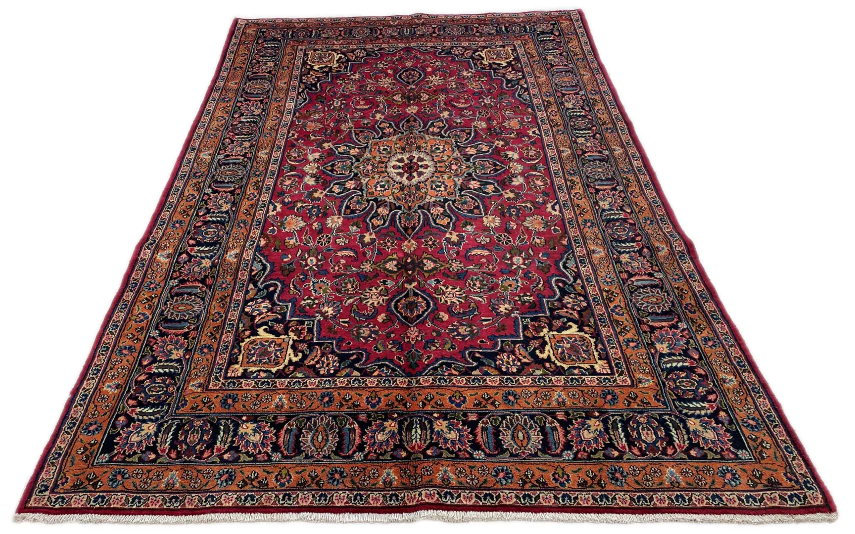 Maschhad Orientteppich 292x184 cm, florales Muster, 250.000 Knoten, handgeknüpft
