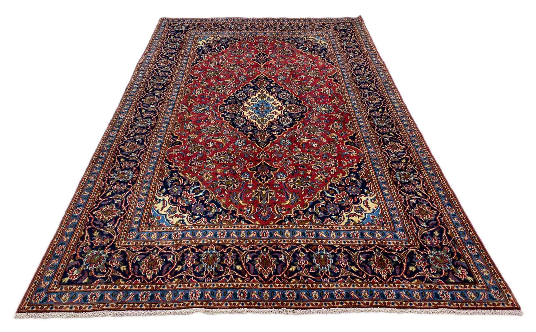 Maschhad Orientteppich 305x192 cm, florales Muster, 250.000 Knoten, handgeknüpft