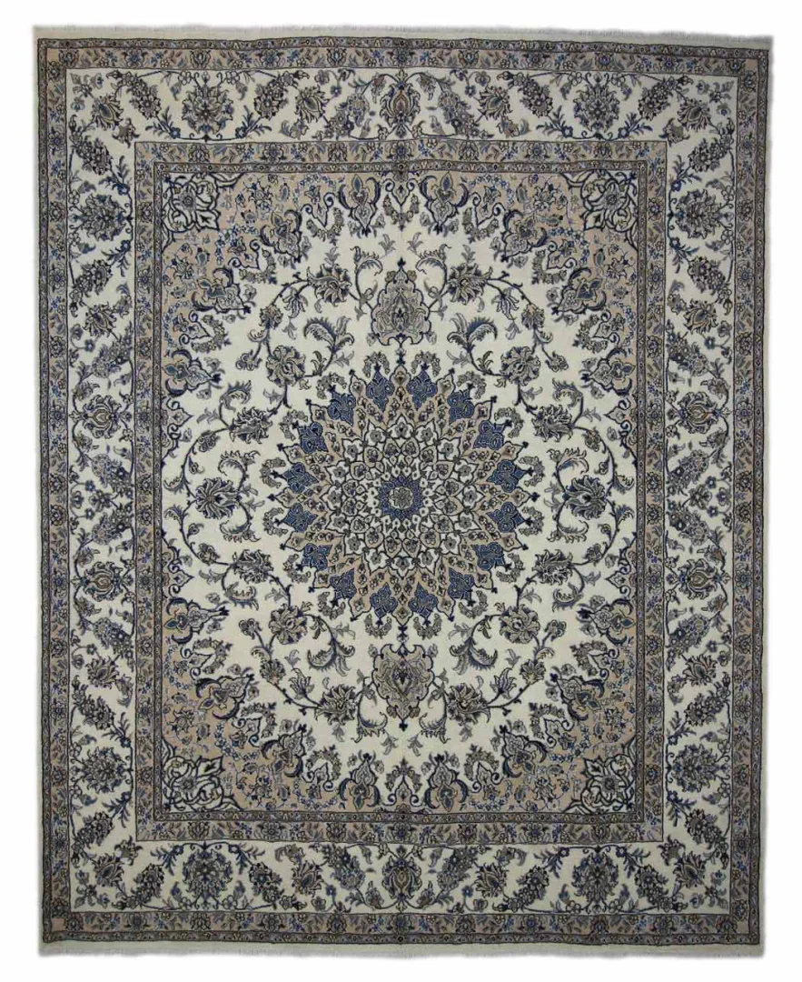 Handgeknüpfter Nain 300 x 240 cm florales Design, Orientteppich