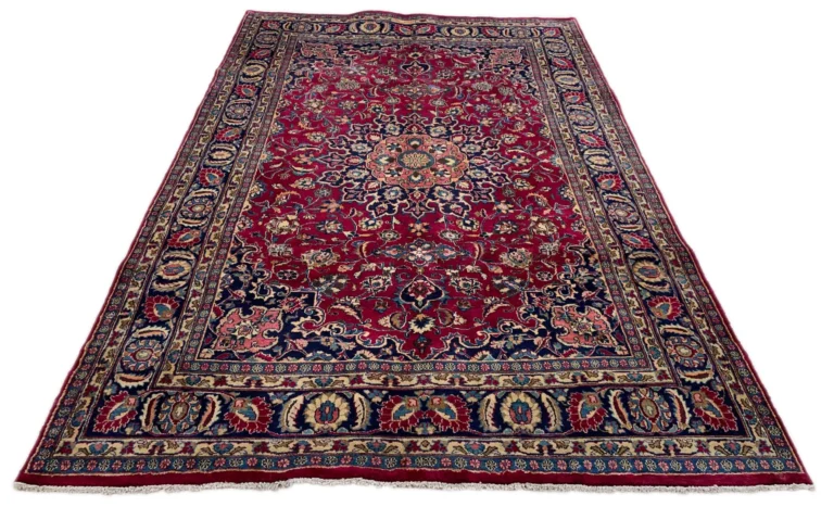 Maschhad Teppich 308 x 200 cm, 250000 Knoten, florales Muster, handgeknüpft für Teppiche