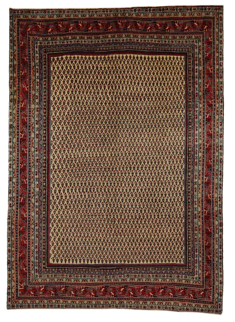 Sarough Teppich 300x215 cm, florales Design, 200.000 Knoten, handgeknüpft