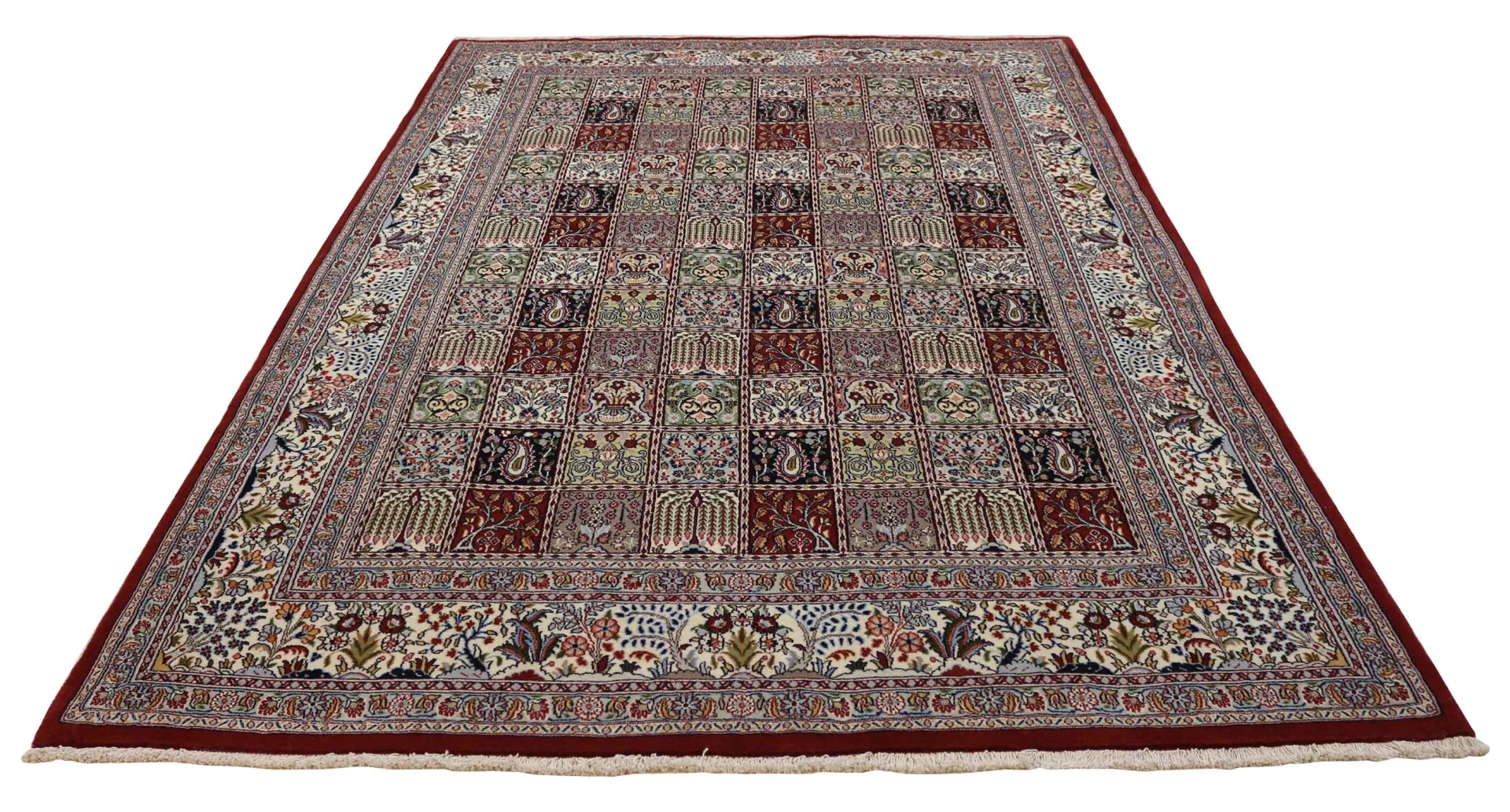 Eleganter Moud Teppich 291 x 200 cm, 360.000 Knoten, handgeknüpft, Orientteppich