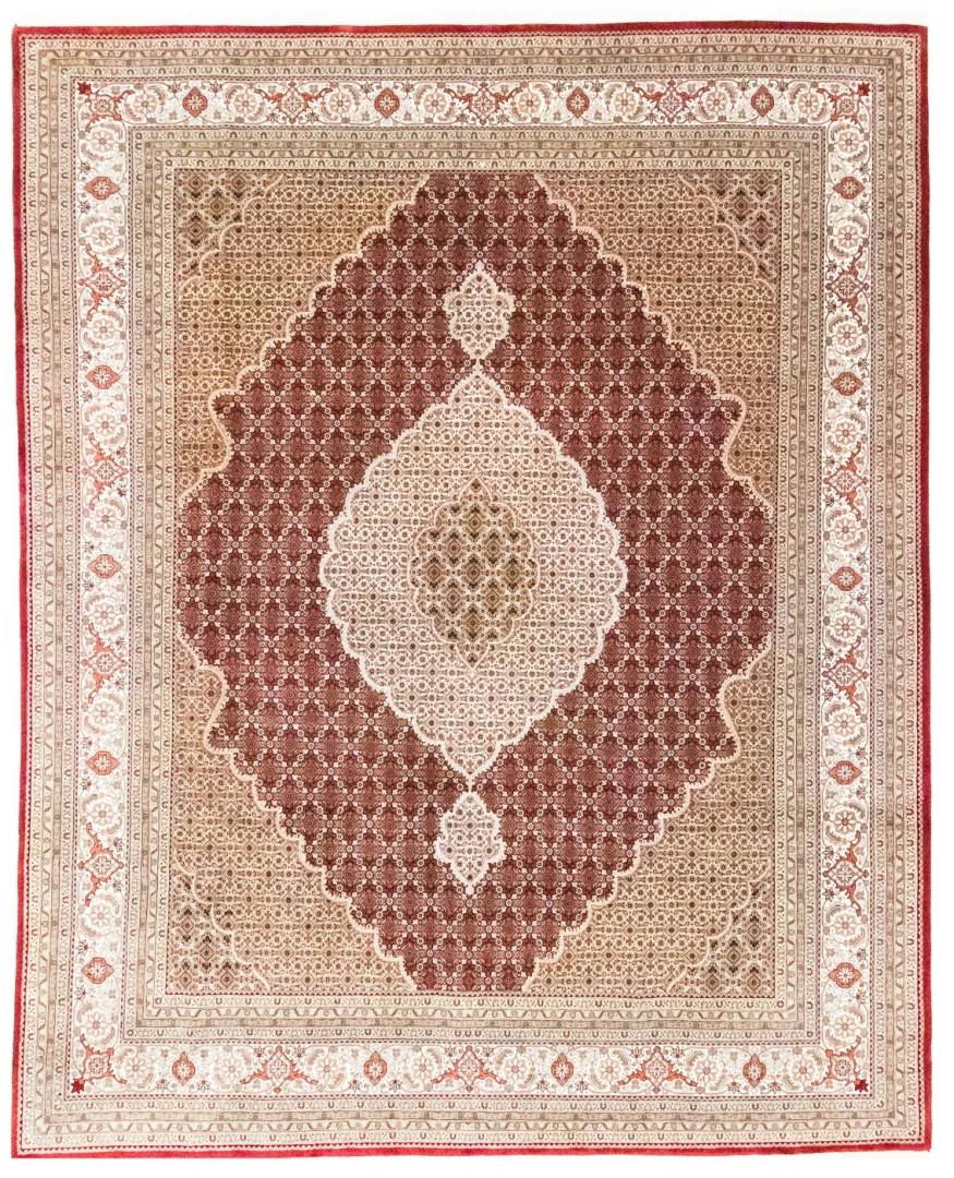 Täbris Orientteppich 306 x 249 cm, 50-Raj, handgeknüpft für Teppiche