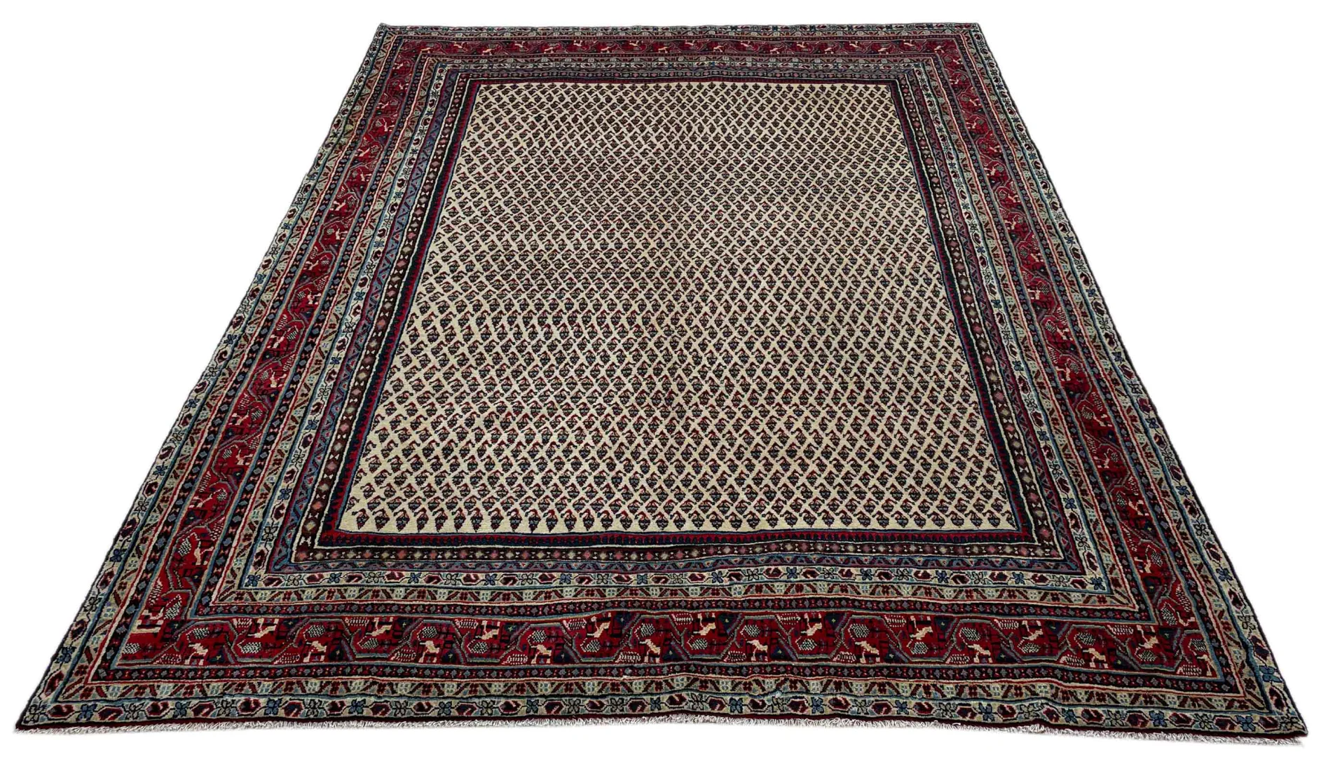 Sarough Teppich 300x215 cm, florales Design, 200.000 Knoten, handgeknüpft