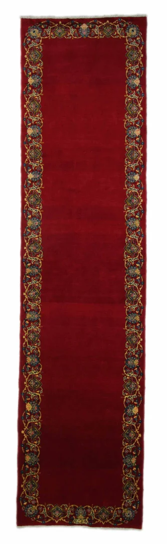 Keshan Teppich 382 x 96 cm, 150.000-300.000 Knoten, handgeknüpft