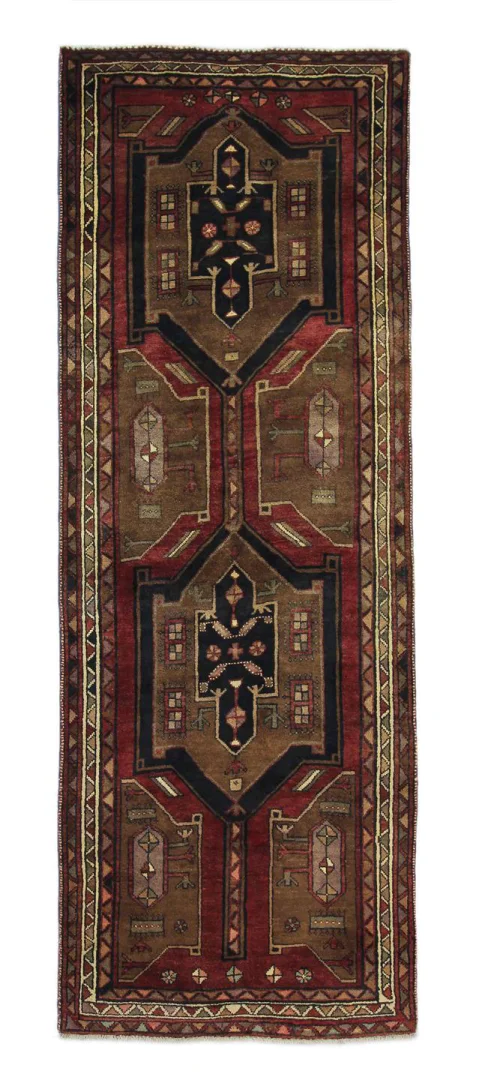 Handgeknüpfter Meshkin Orientteppich 310 x 112 cm, 120.000 Knoten