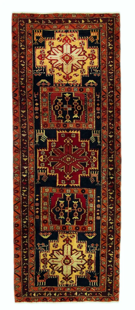 Handgeknüpfter Meshkin Teppich 315 x 120 cm, 120.000 Knoten, Orientteppich