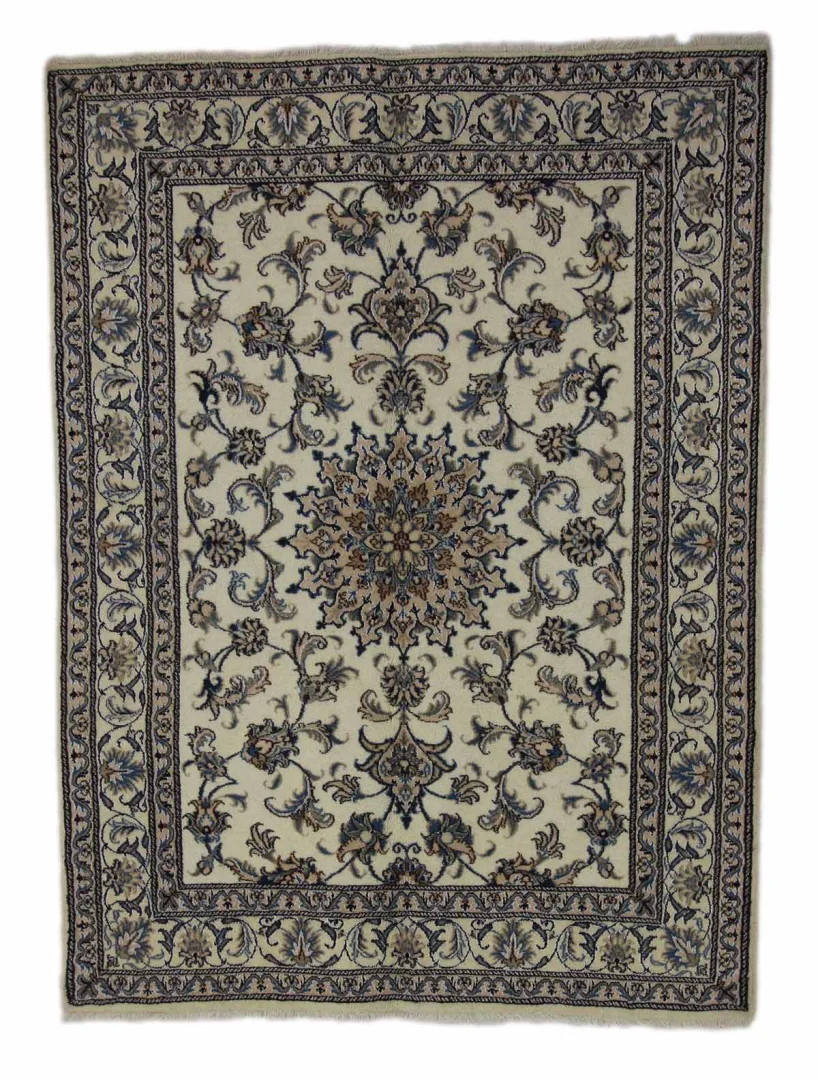 Nain Teppich 203 x 150 cm florales Design, handgeknüpft