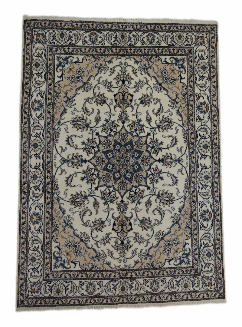 Nain Teppich 240 x 170 cm florales Medaillon, handgeknüpft