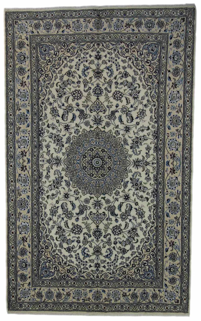 Nain Teppich 255x157 cm florales Design, handgeknüpft für Teppiche