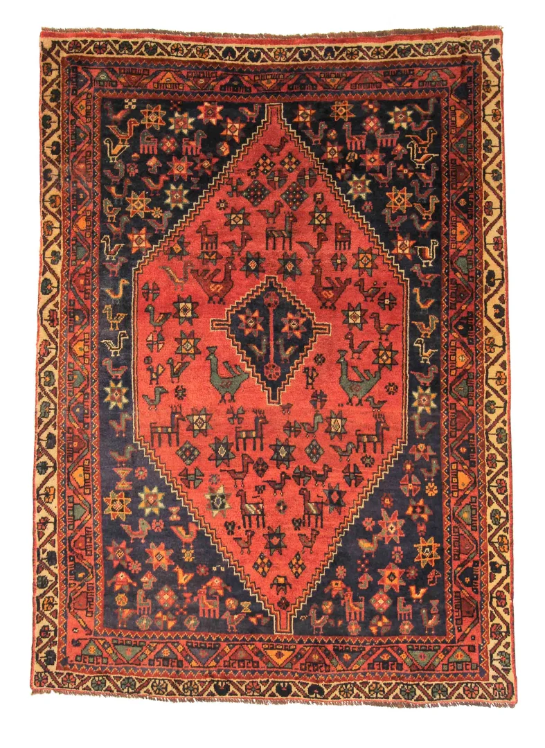 Orientteppich Shiraz 246x155 cm, 100.000 Knoten, handgeknüpft für Teppiche