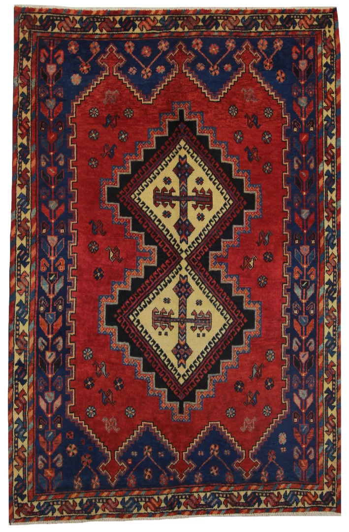 Sirjan Teppich 215 x 142 cm, Nimbaf, Hochflor, handgeknüpft für Teppiche