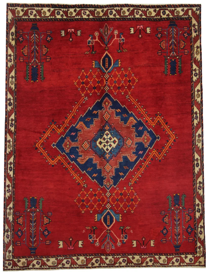 Eleganter Sirjan Teppich 223 x 170 cm, handgeknüpft, exotischer Orientteppich