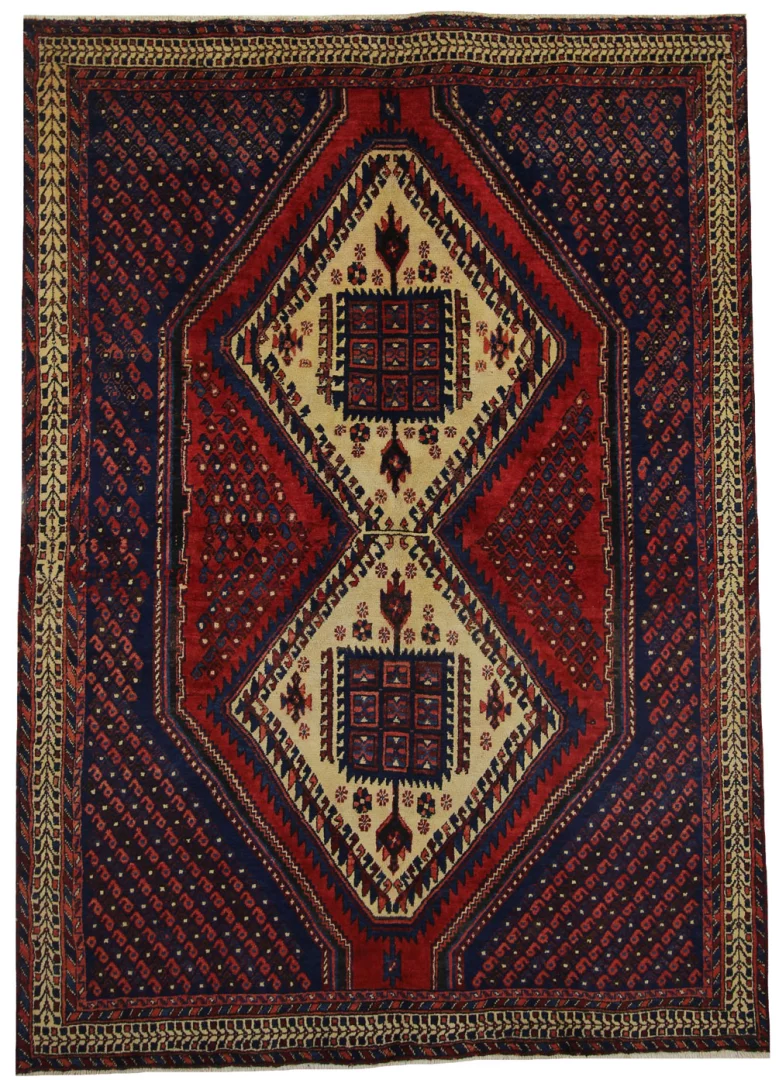 Exotischer Sirjan Teppich 226 x 162 cm, handgeknüpft für Orientteppich