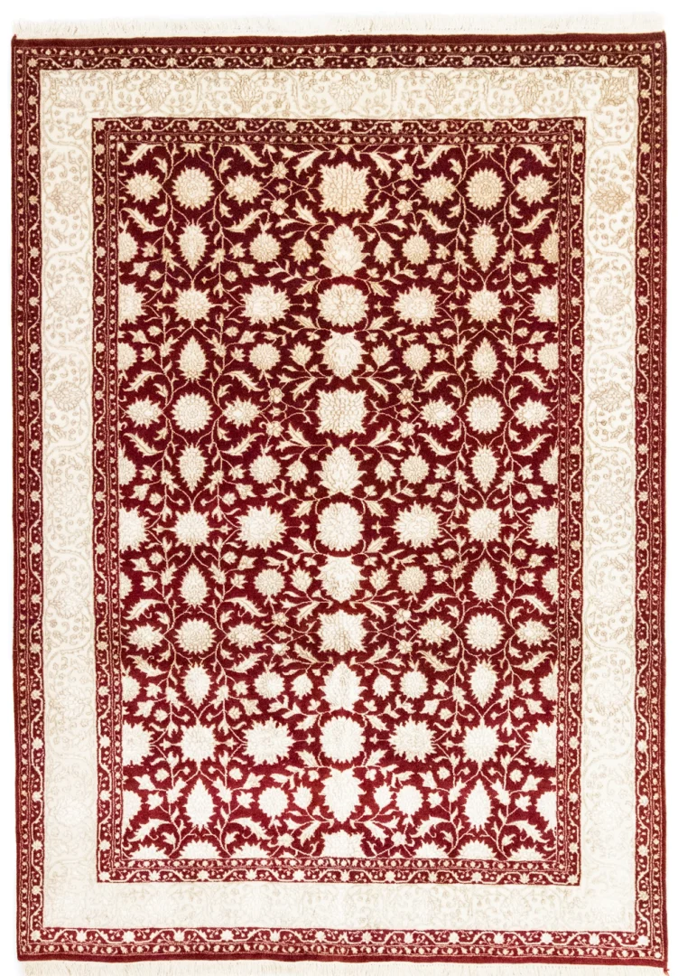 Eleganter Täbris Teppich 236x165 cm, 50 Raj, handgeknüpft für Teppiche
