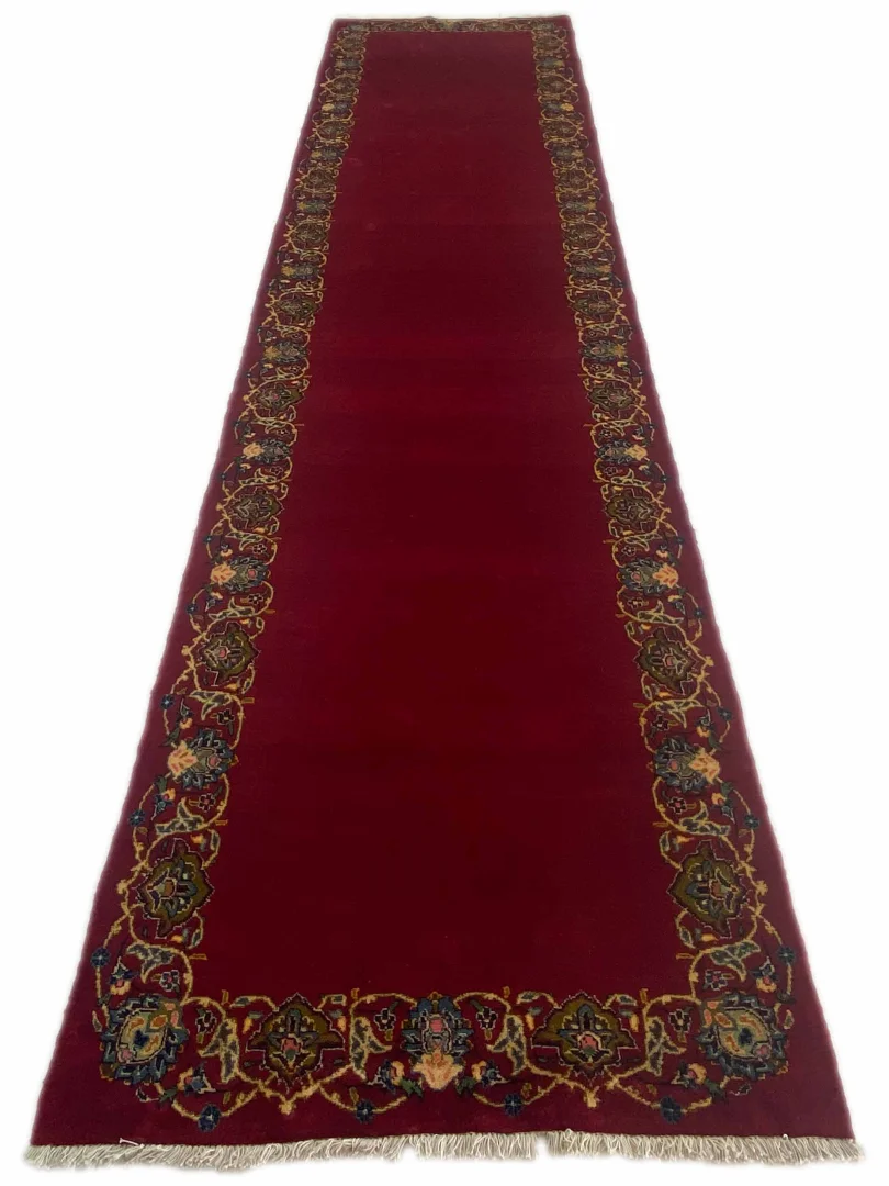 Keshan Teppich 382 x 96 cm, 150.000-300.000 Knoten, handgeknüpft