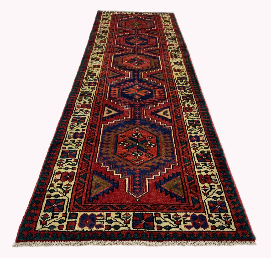 Handgeknüpfter Meshkin Orientteppich 323 x 101 cm, 120.000 Knoten/m²