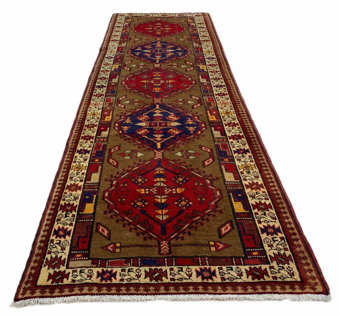 Orientteppich Meshkin 326 x 108 cm, 120.000 Knoten, handgeknüpft