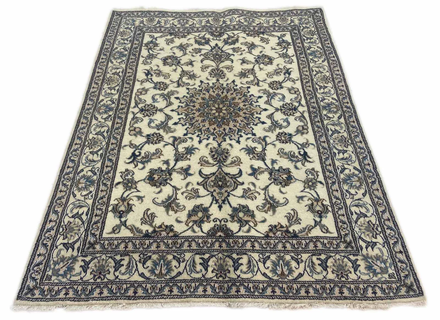 Nain Teppich 203 x 150 cm florales Design, handgeknüpft